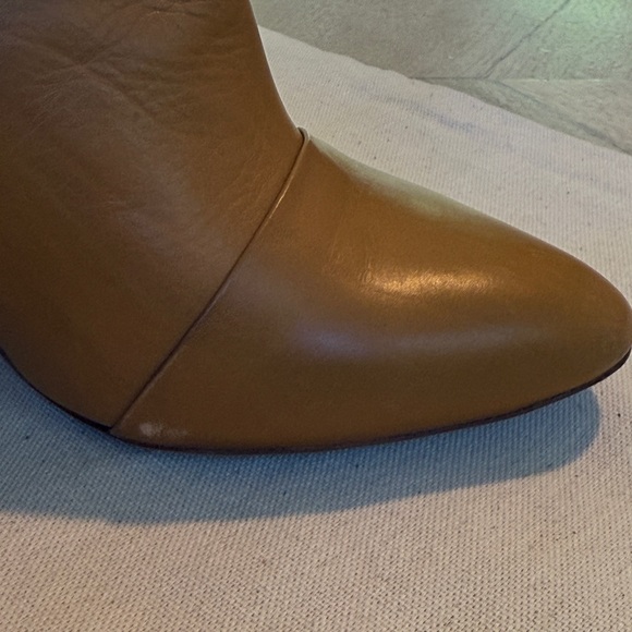CHLOE Stabio Tan Leather Chunky Heel Booties sz IT 37.5 (fits like US 7) - Picture 12 of 16